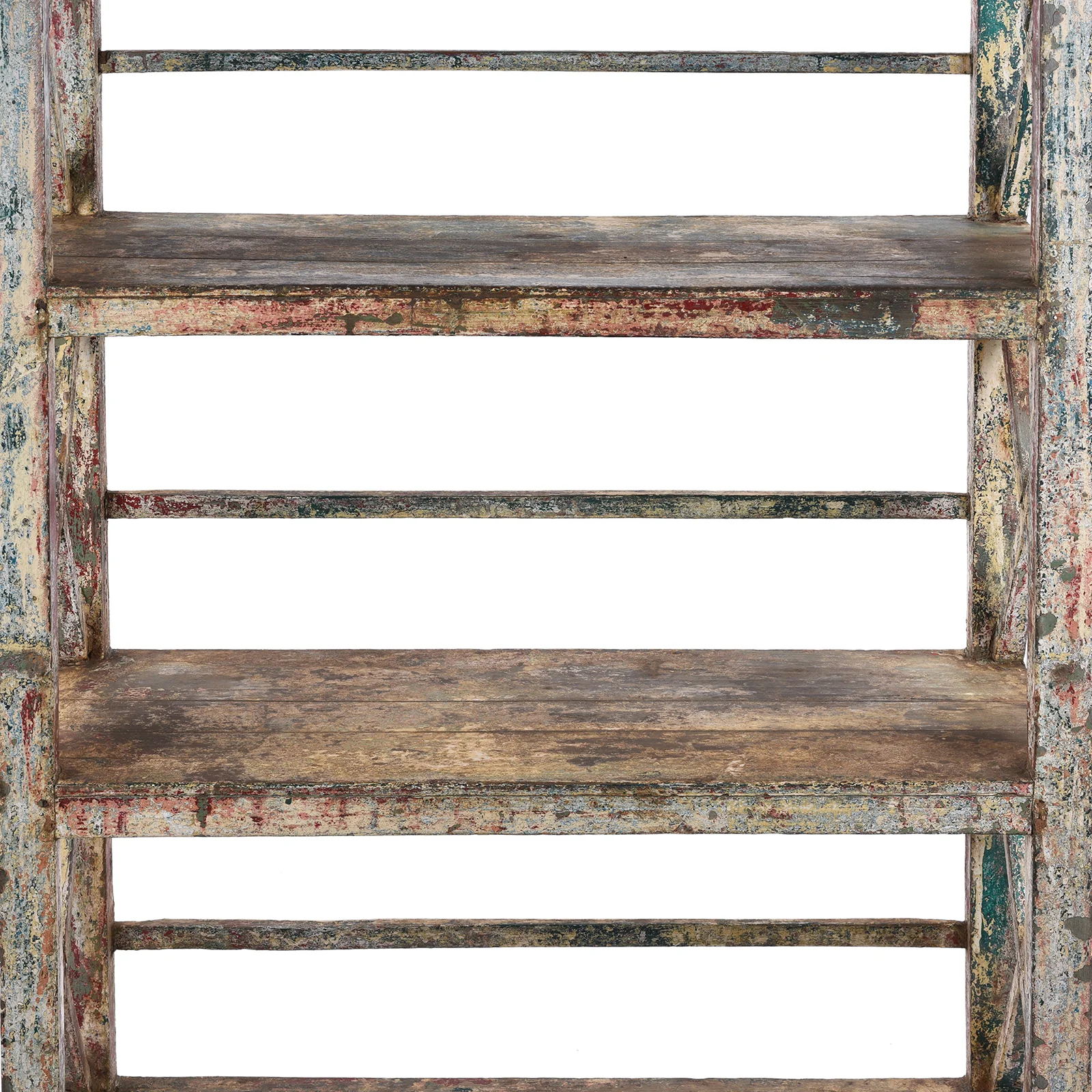 Vintage Painted Indian Teak Shelf - Ca 1920 - Image 3