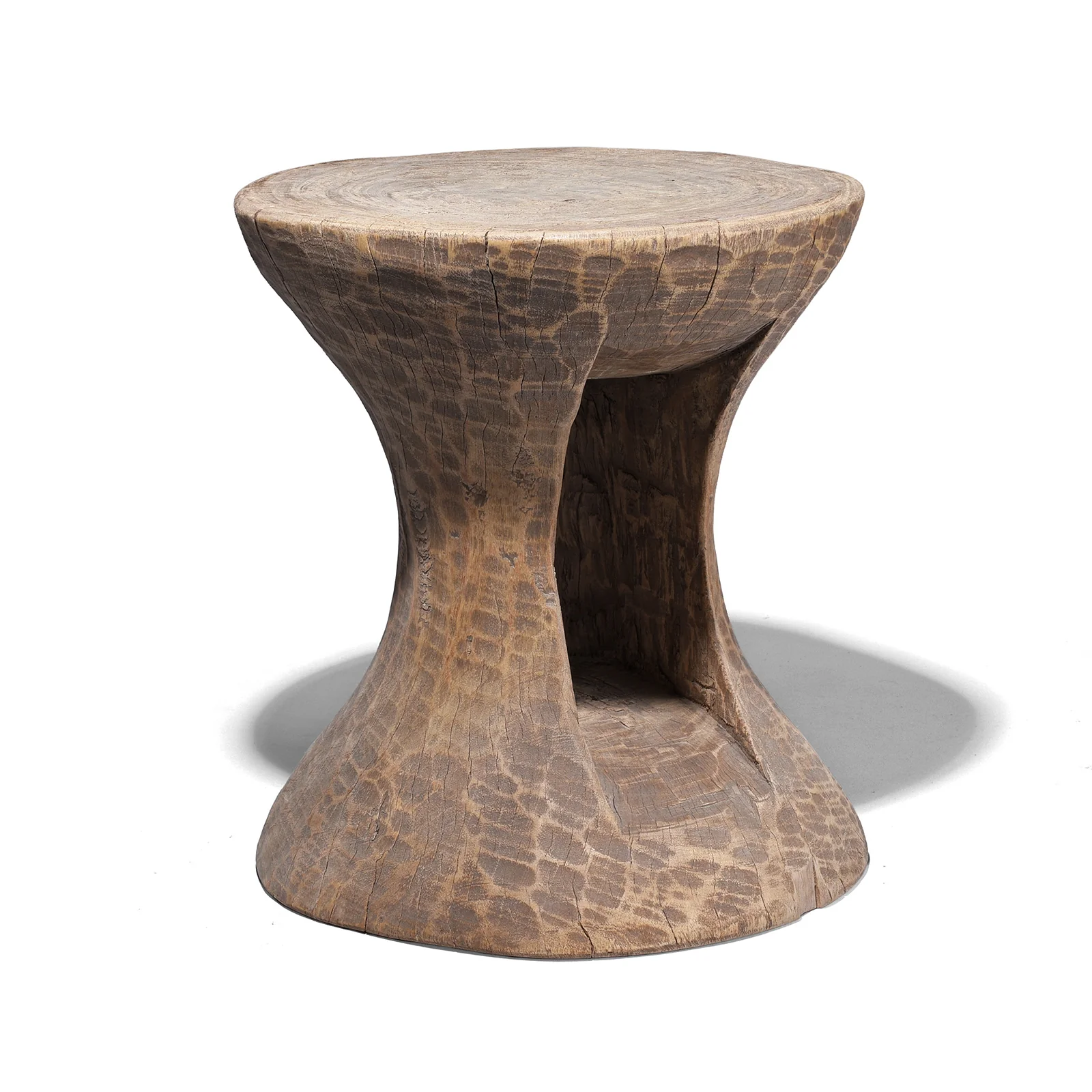 Vintage Neem Wood Stool From Himachal - Circa 60 Yrs Old