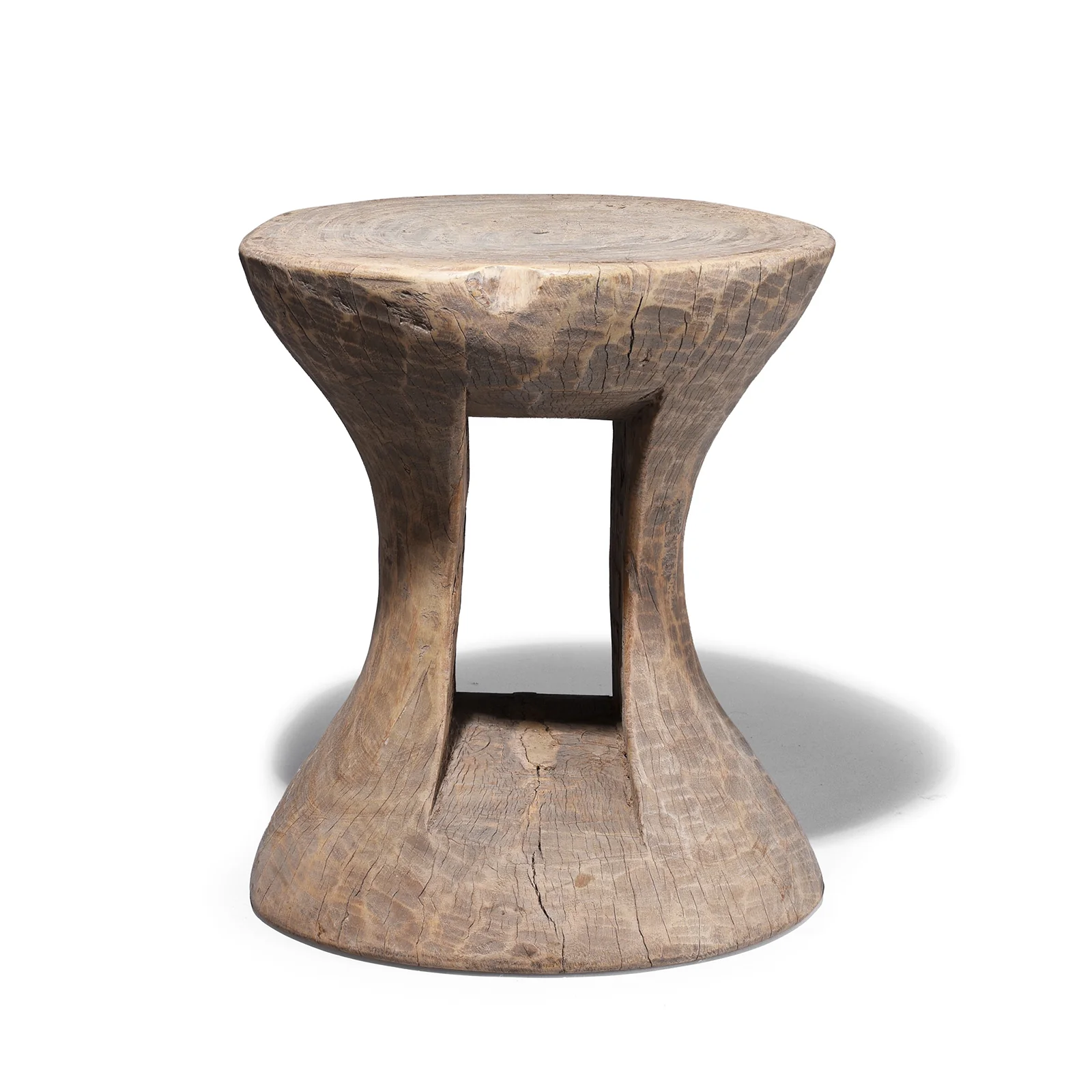 Vintage Neem Wood Stool From Himachal - Circa 60 Yrs Old - Image 2