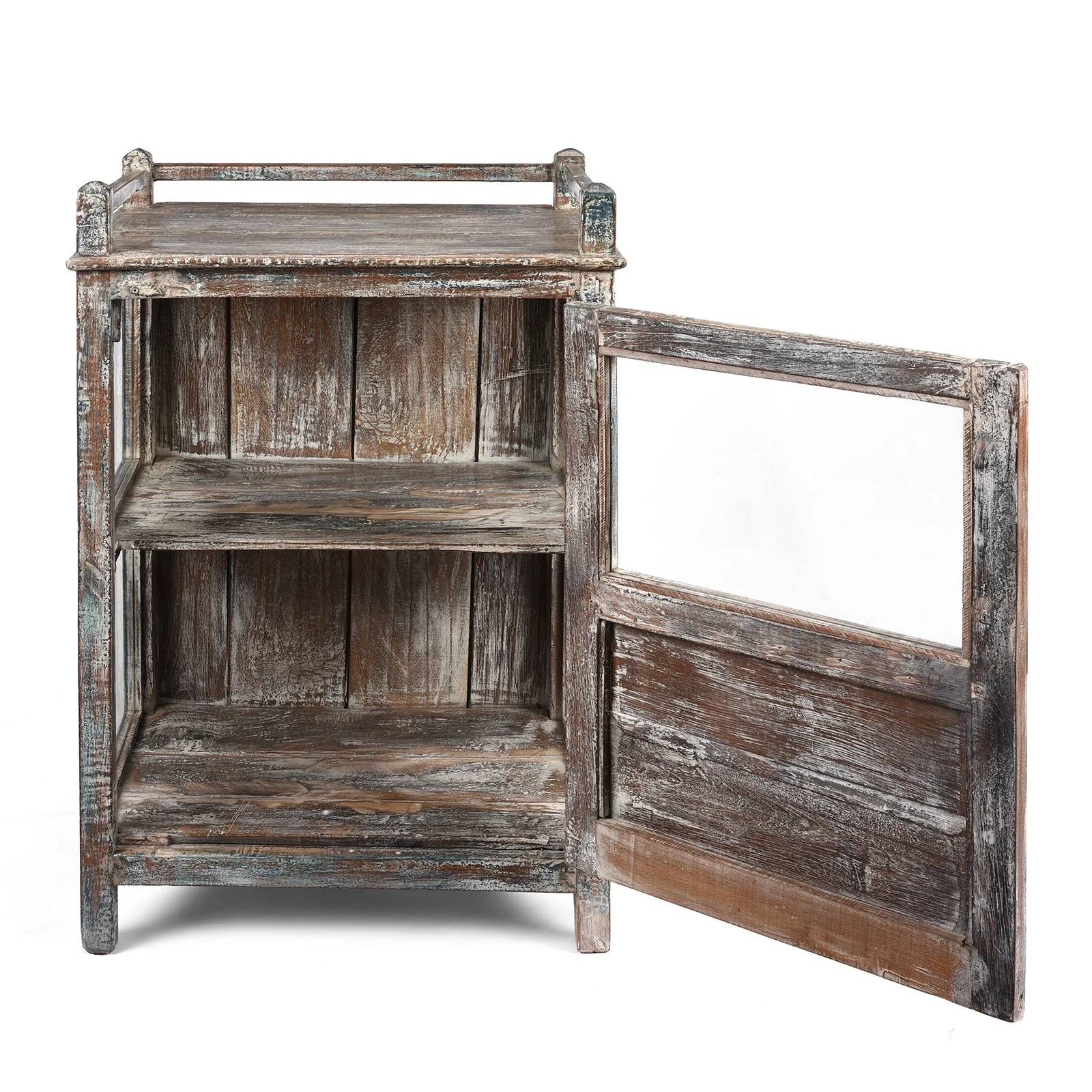Painted Teak Glazed Indian Side Cabinet - Ca 1920 - Image 2