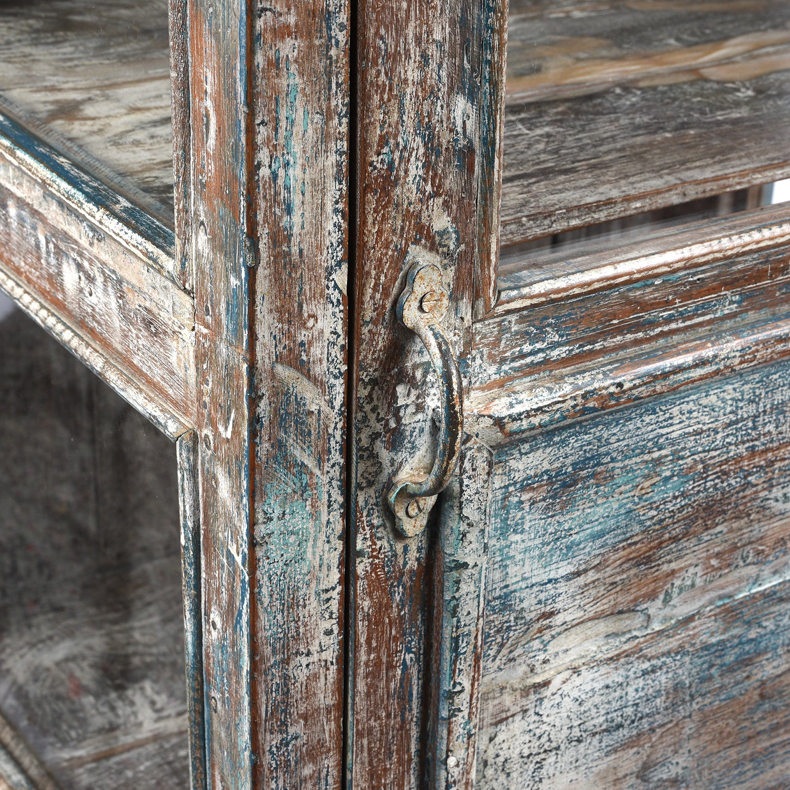 Painted Teak Glazed Indian Side Cabinet - Ca 1920 - Image 5