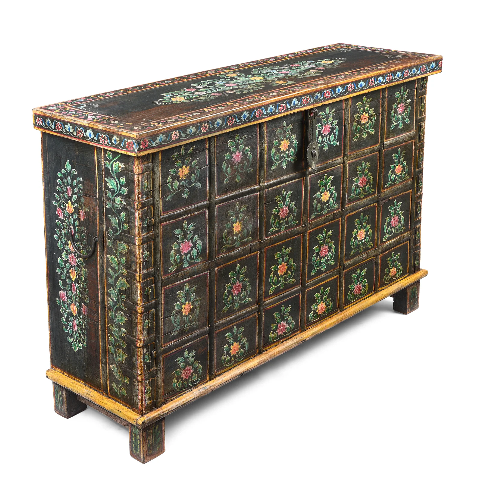 Vintage Painted Pithara Console Chest - Image 3