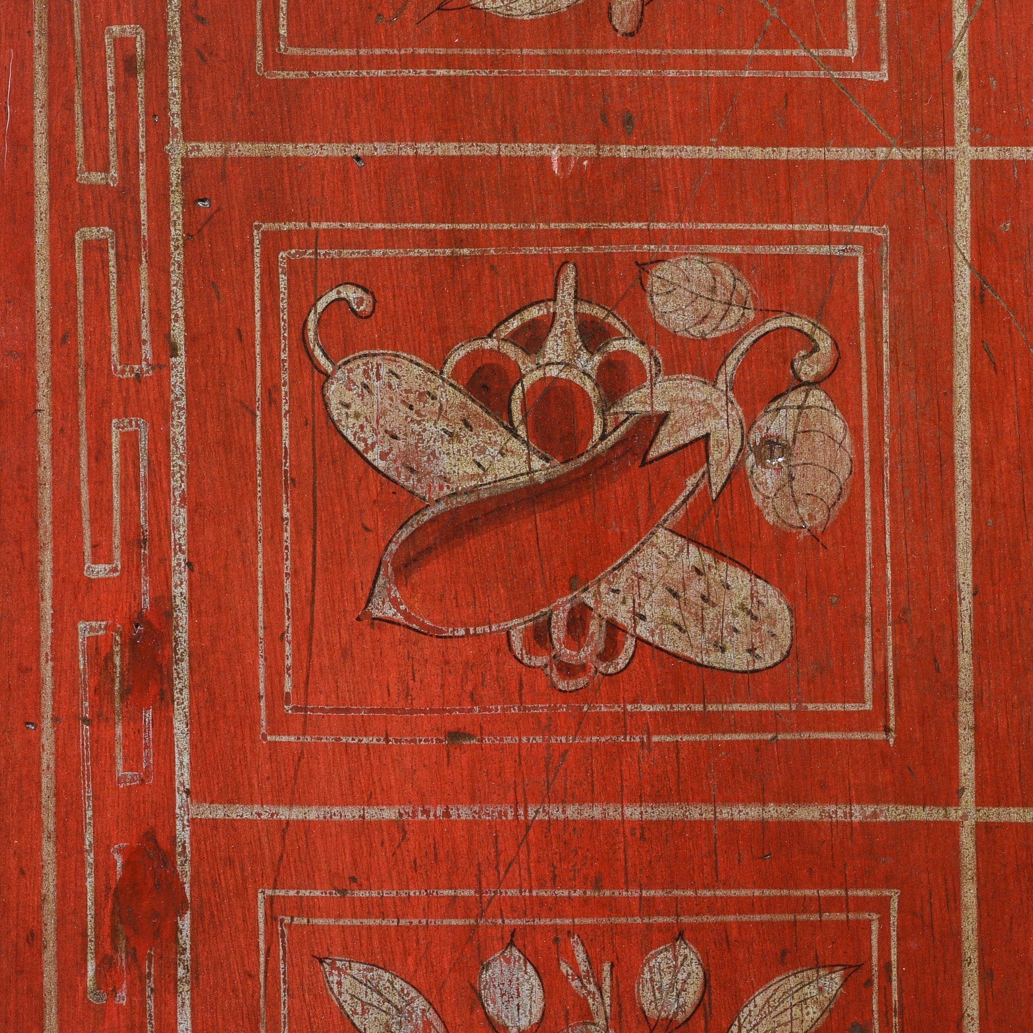 Vintage Red Lacquer Dongbei Sideboard - Ca 1920 - Image 4