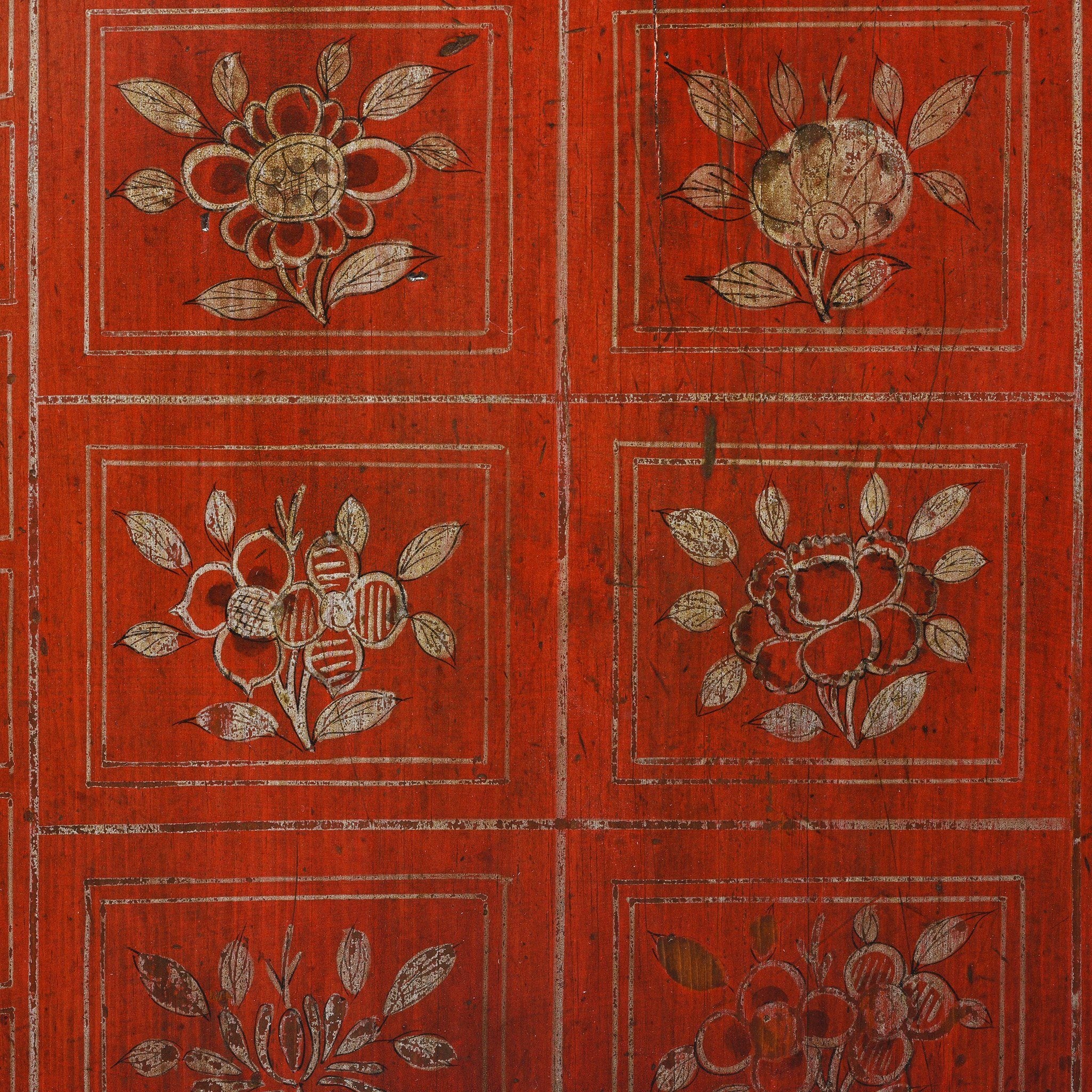 Vintage Red Lacquer Dongbei Sideboard - Ca 1920 - Image 7