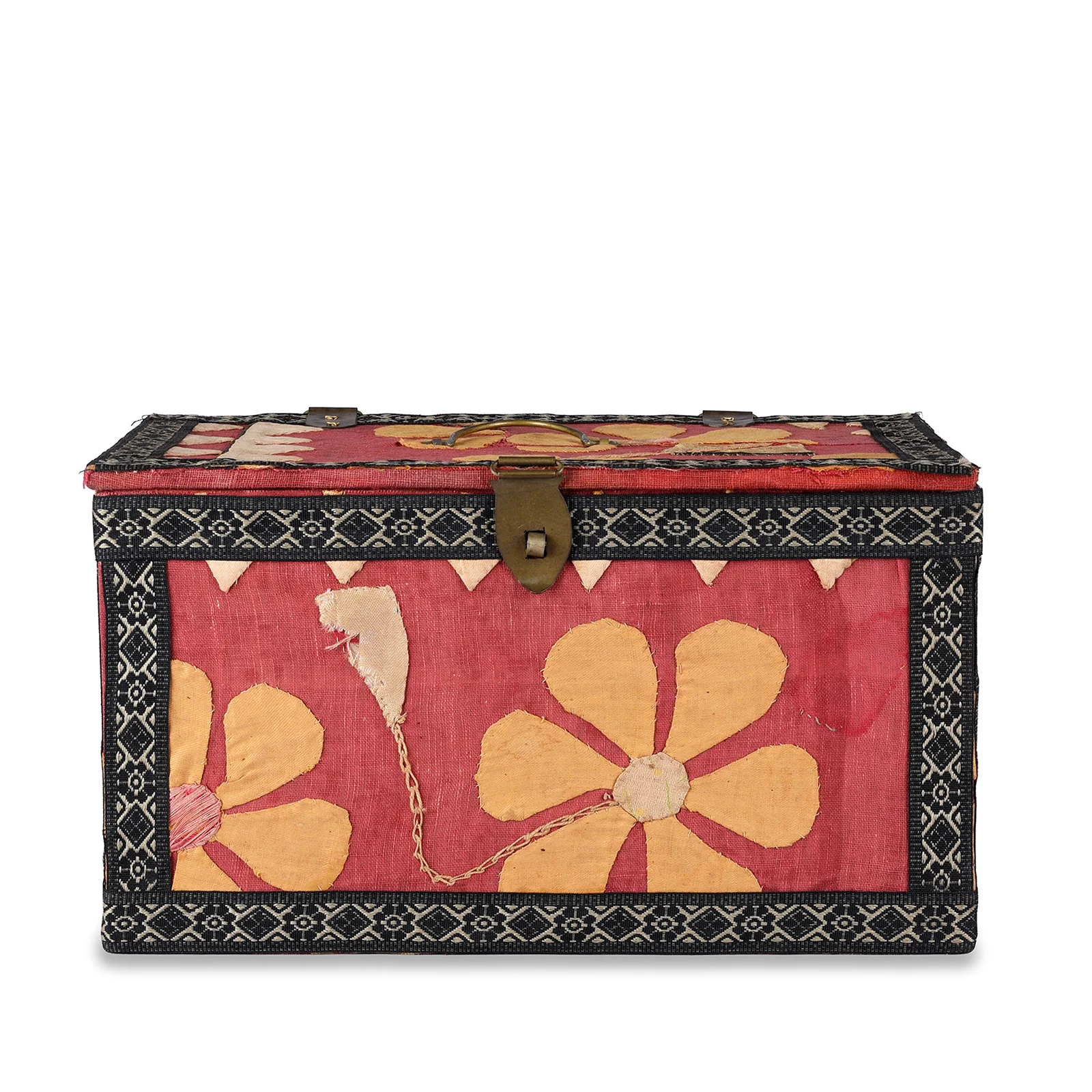 Vintage Floral Textile Box From Rajasthan - Ca 1950 - Image 2