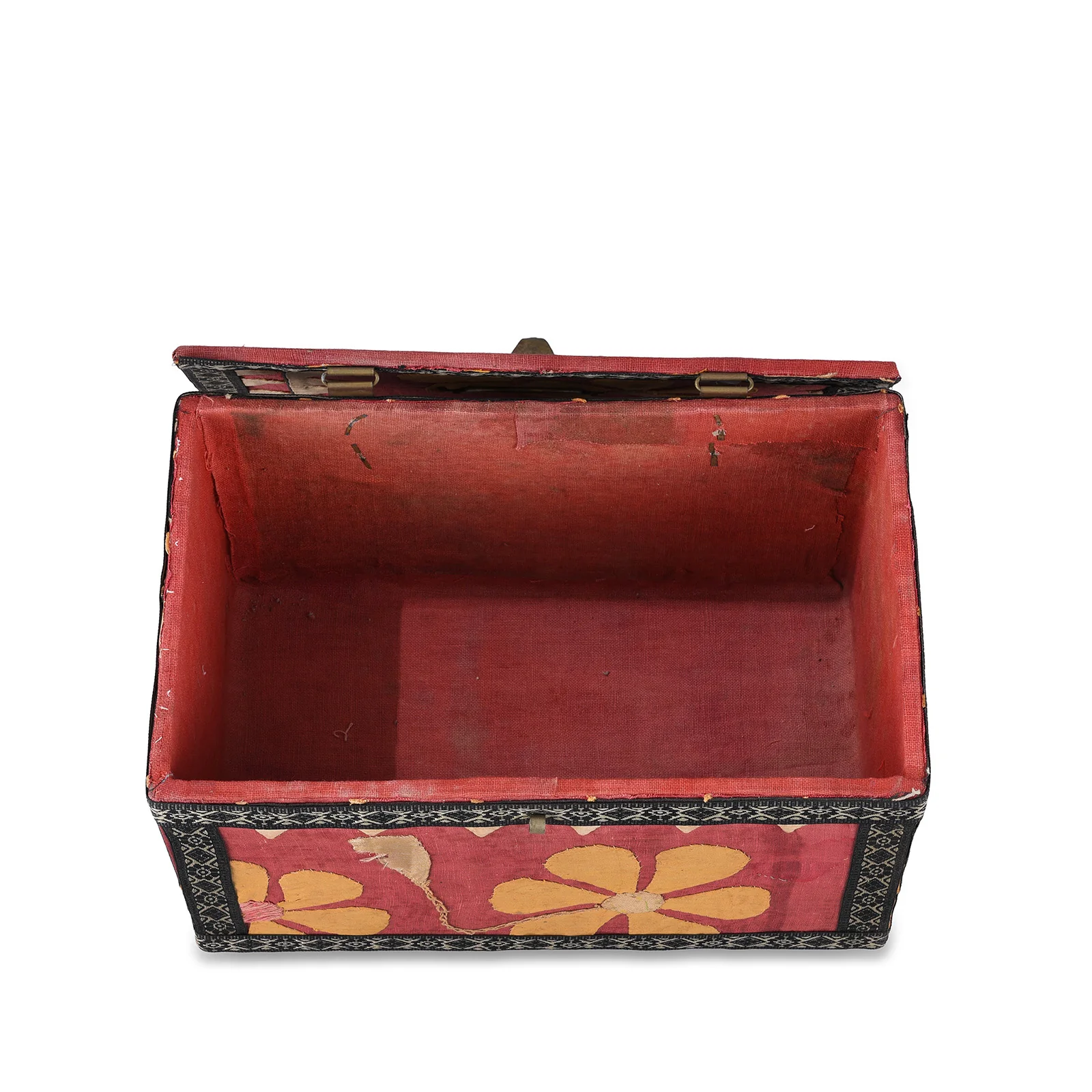 Vintage Floral Textile Box From Rajasthan - Ca 1950 - Image 3