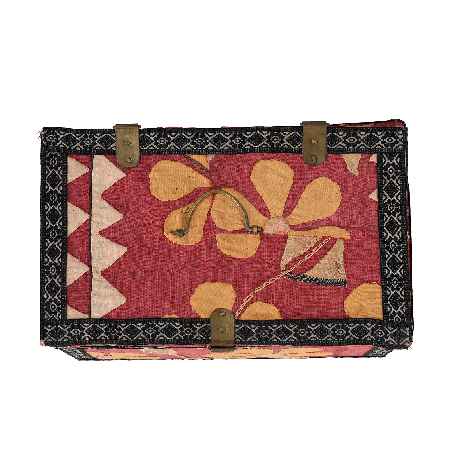 Vintage Floral Textile Box From Rajasthan - Ca 1950 - Image 5