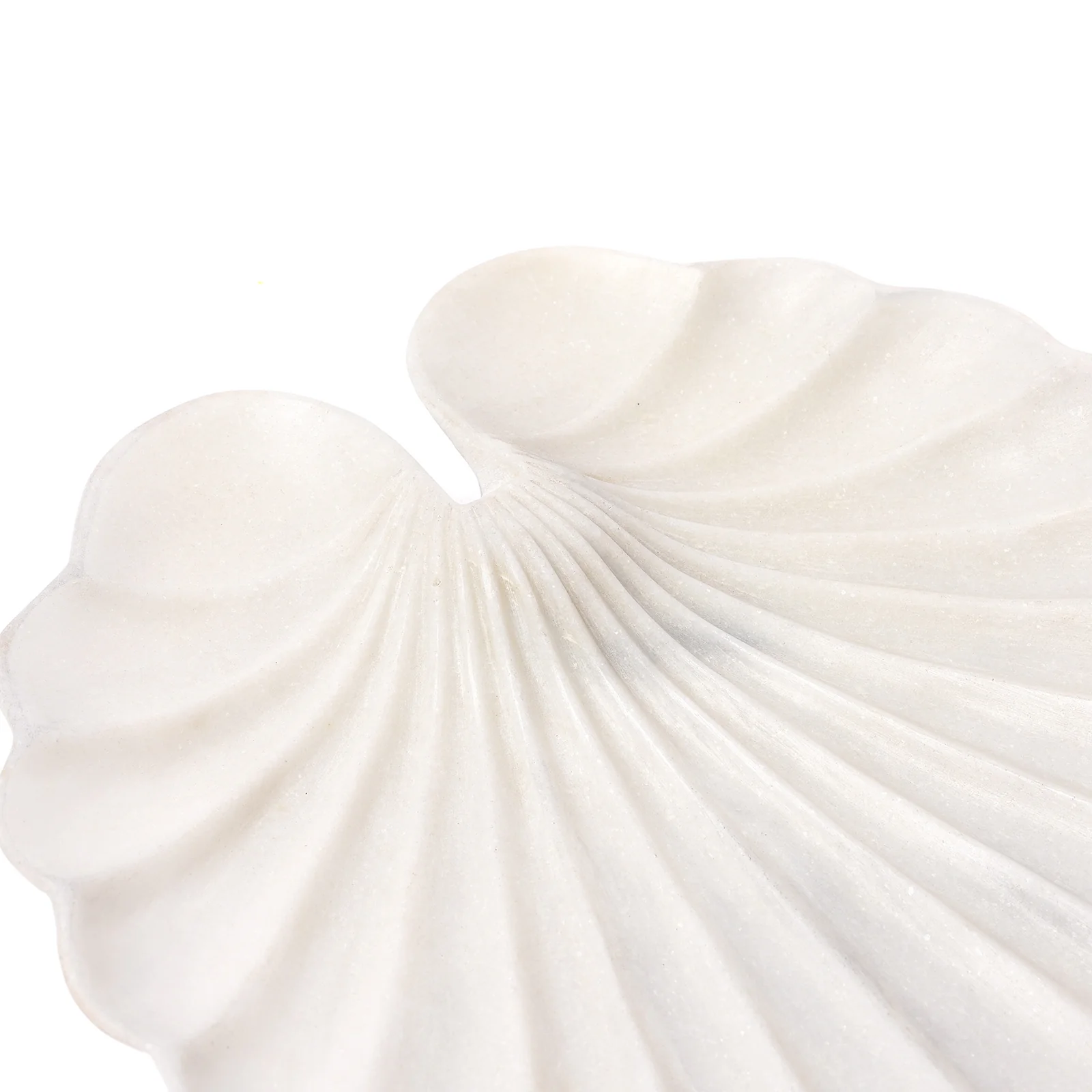 White Marble Serving Dish - Leaf Design - Image 3