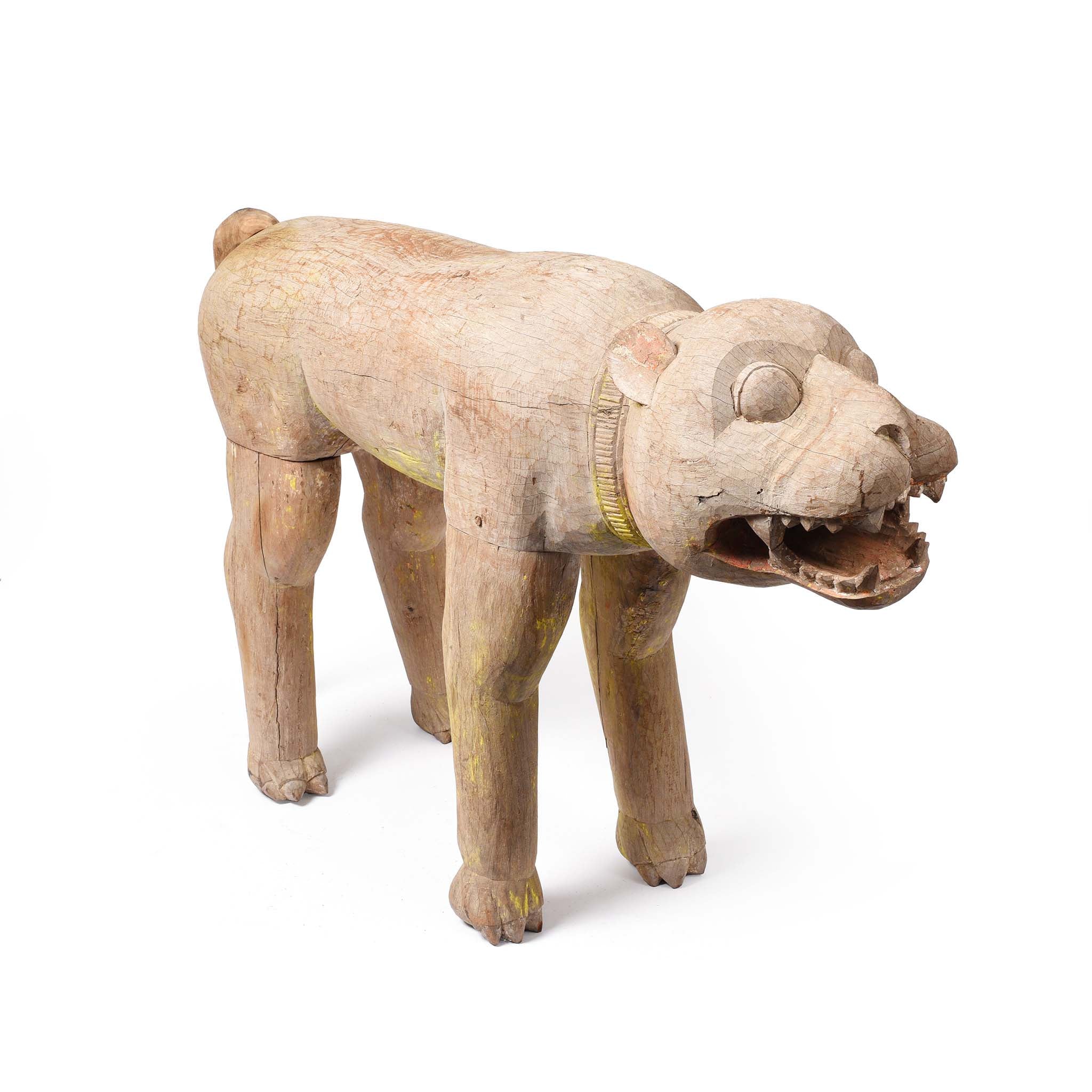 Wooden Bhuta Tribal Tiger Statue From - Ca 1920 - Image 5