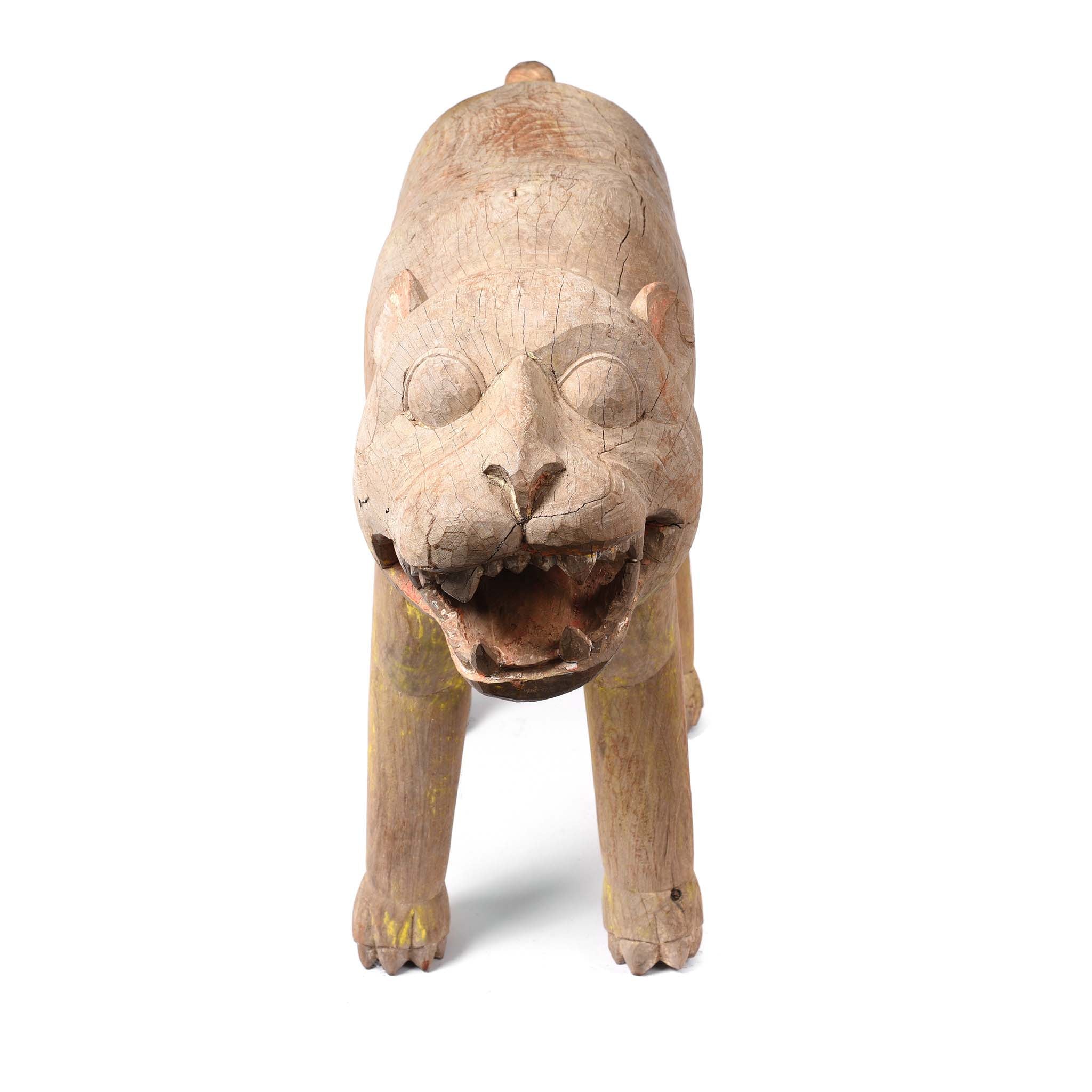 Wooden Bhuta Tribal Tiger Statue From - Ca 1920 - Image 6