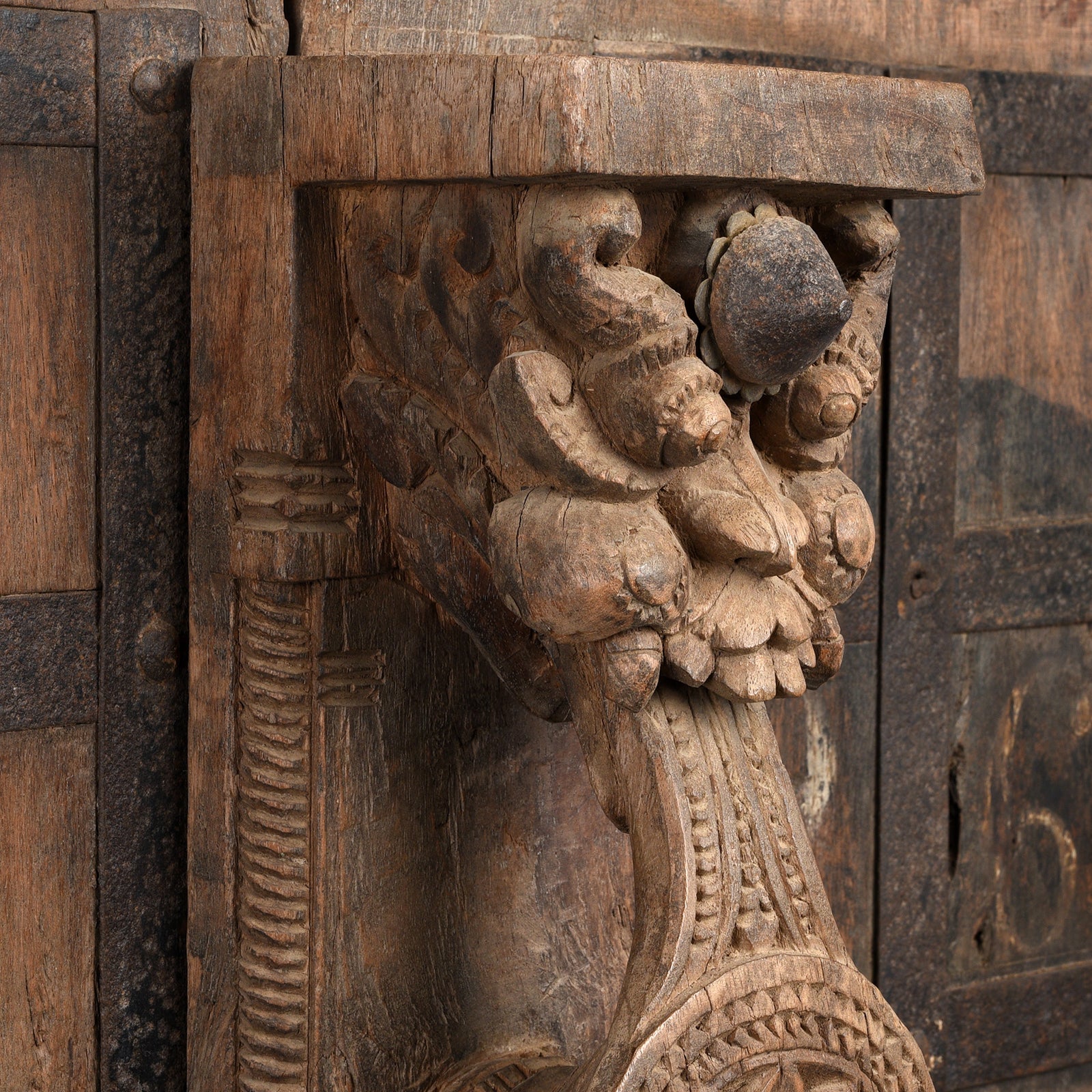 Carved Yali Door From Kerala - 19th Century - Image 3